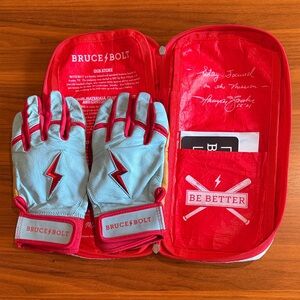 Bruce Bolt Harrison Bader Series “Baby Blue” Batting Gloves Short Cuff